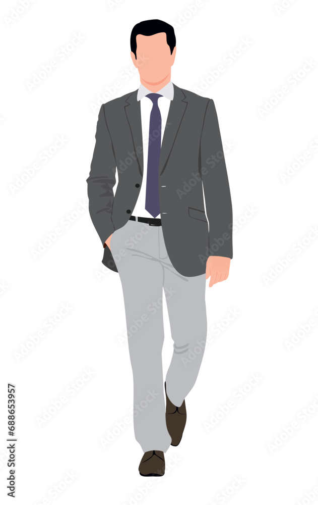 Business person or business man. Businessmen wearing smart formal outfit. Handsome male characters . Vector realistic illustration isolated on white background. Business person or business man. Businessmen wearing smart formal outfit. Handsome male characters . Vector realistic illustration isolated on white background.