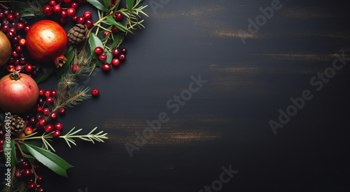 Beautiful Christmas tree decorated banner with blank space for text