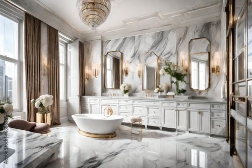 Wallpaper Mural interior of bathroom,Luxury marble bathroom Torontodigital.ca