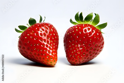 Sweet strawberry on white background. Neural network AI generated art