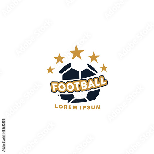
modern football cloub logo with ball and star elements


