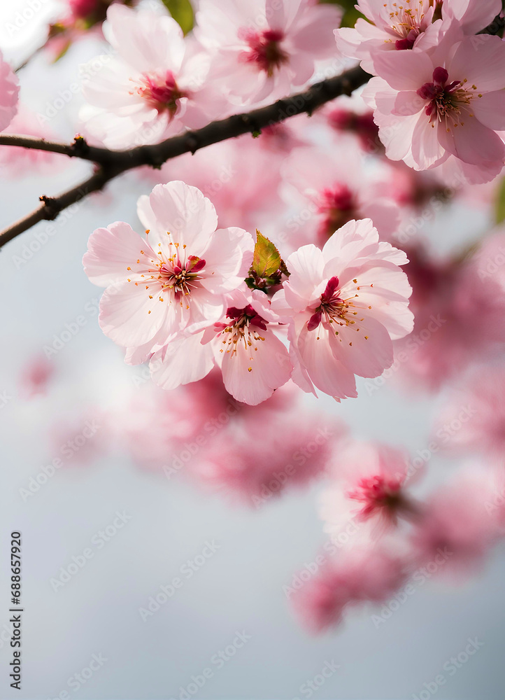 舞い散る桜と花びらの背景、春|Background of falling cherry blossoms and petals, spring. Generative AI 舞い散る桜と花びらの背景、春|Background of falling cherry blossoms and petals, spring. Generative AI