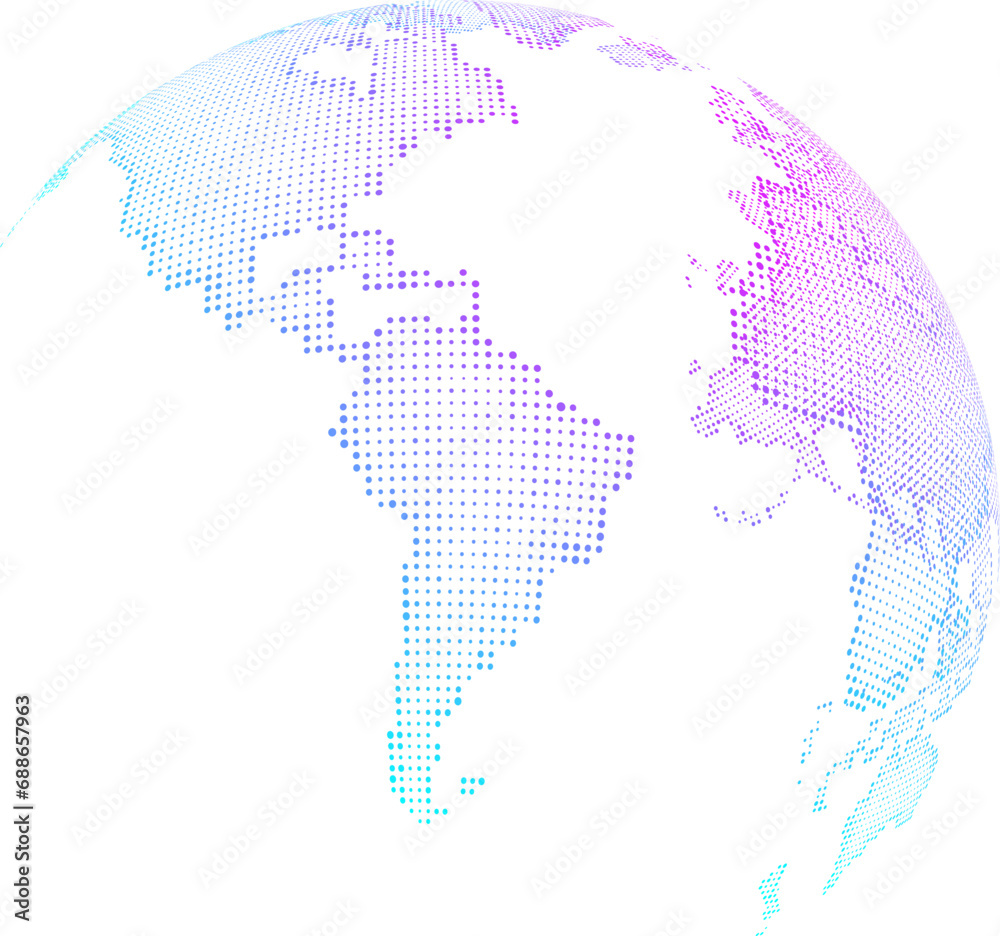 world map with globe Colorful Dotted World Map Vector  Who We Are - Extraordinary  Global Network Connection