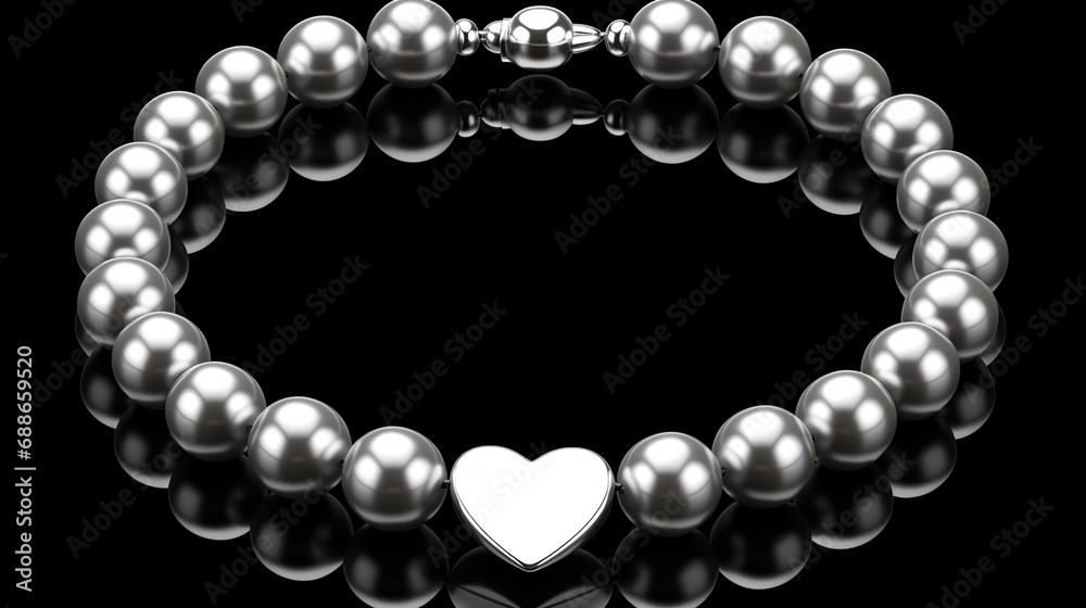 Obraz premium pearl necklace on white background