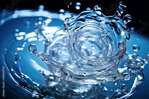Splashes with a macro close-up, showcasing water droplets