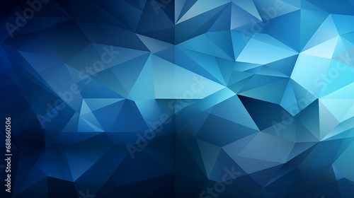 Abstract blue gradient background with triangles 