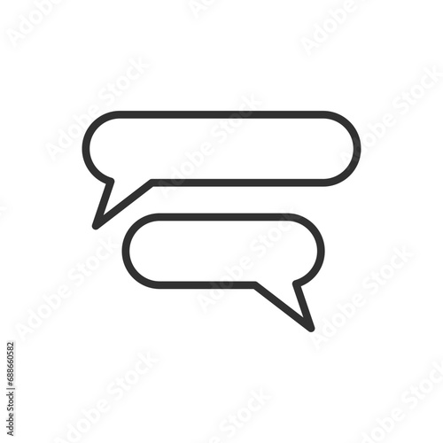 Speech bubbles, linear icon. Line with editable stroke