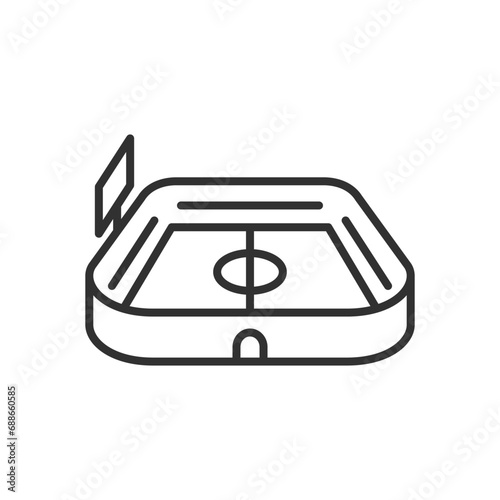 Stadium with a field for sporting events, linear icon. Line with editable stroke