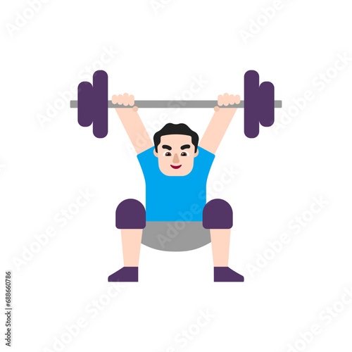 Man Lifting Weights: Light Skin Tone