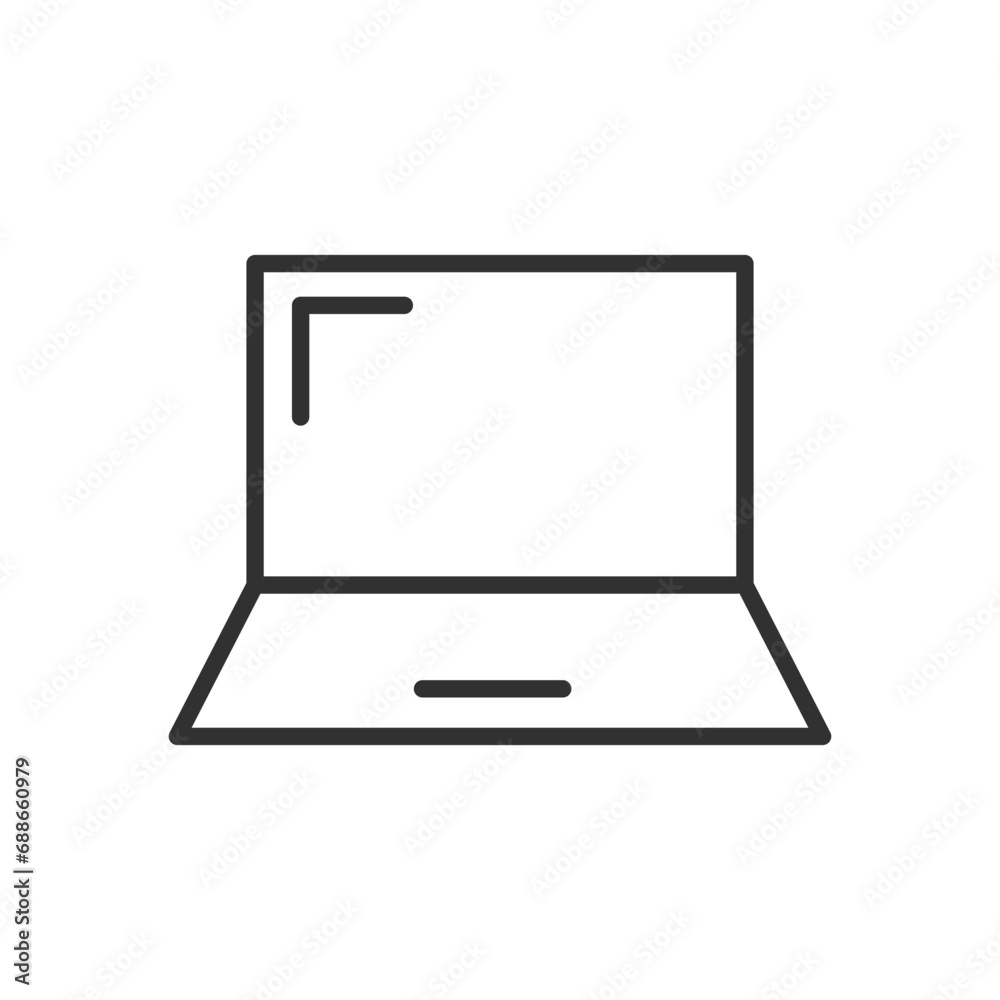 Laptop, linear icon. Line with editable stroke Laptop, linear icon. Line with editable stroke