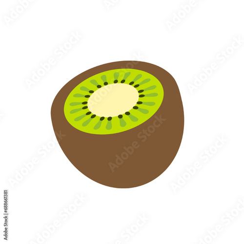 slice of kiwi fruit illustration isolated on white background. fruit, healthy, food, fresh vector