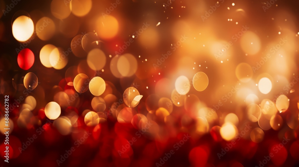Abstract red background with gold blurred dots for design. Stylish perfect golden bokeh. Background for Christmas, Valentine's day Abstract red background with gold blurred dots for design. Stylish perfect golden bokeh. Background for Christmas, Valentine's day