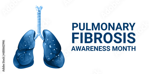 Pulmonary fibrosis lungs poster. Vector illustration isolated on white background