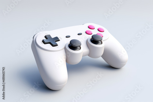 White game controller mockup on white background in 3d art style, generative ai