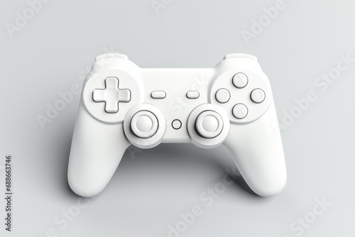 White game controller mockup on white background in 3d art style, generative ai