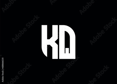 Monogram Letter KQ Logo Design vector template