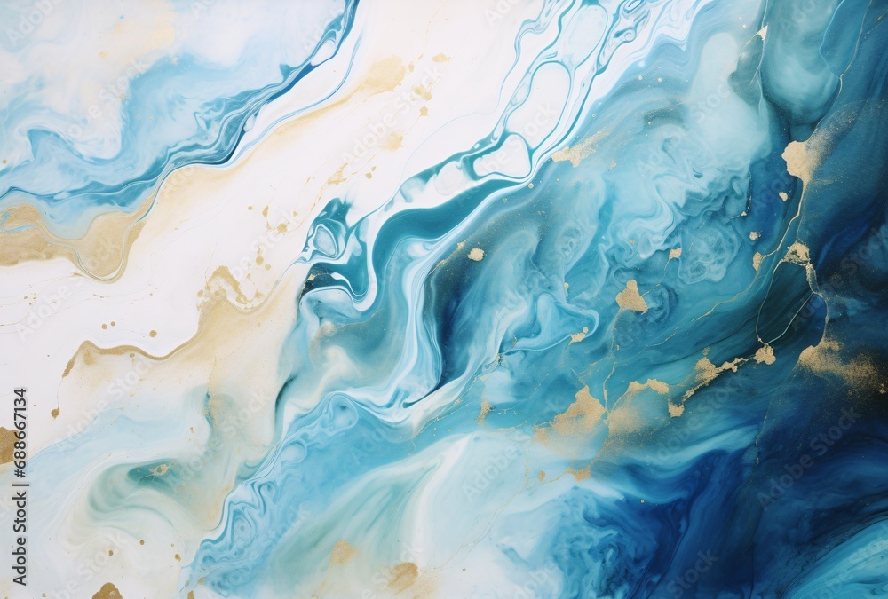 abstract aerial view of colorful ocean crashing onto rocks, photorealistic compositions