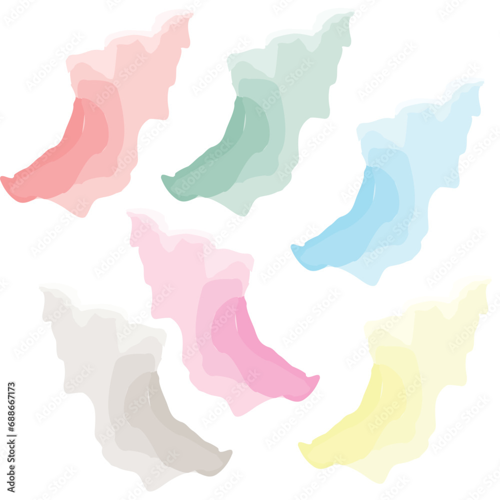 Vector watercolor color palette. Fill with color for watercolor stains.