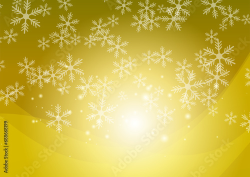 ゴールドの雪イメージ背景