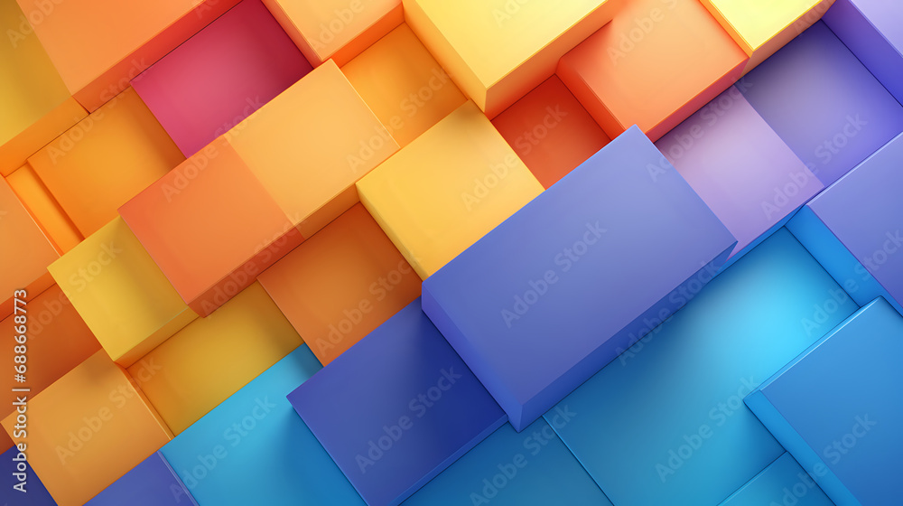 abstract background of colorful cubes. Generative AI abstract background of colorful cubes. Generative AI