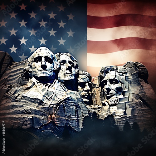 Presidents Day Mount Rushmore Background Design