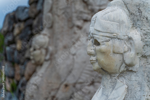 The ancient city of Hattusa located within the borders of Corum province the capital of the Hittite Empire the city's walls tunnels gates statues landscapes reliefs photo