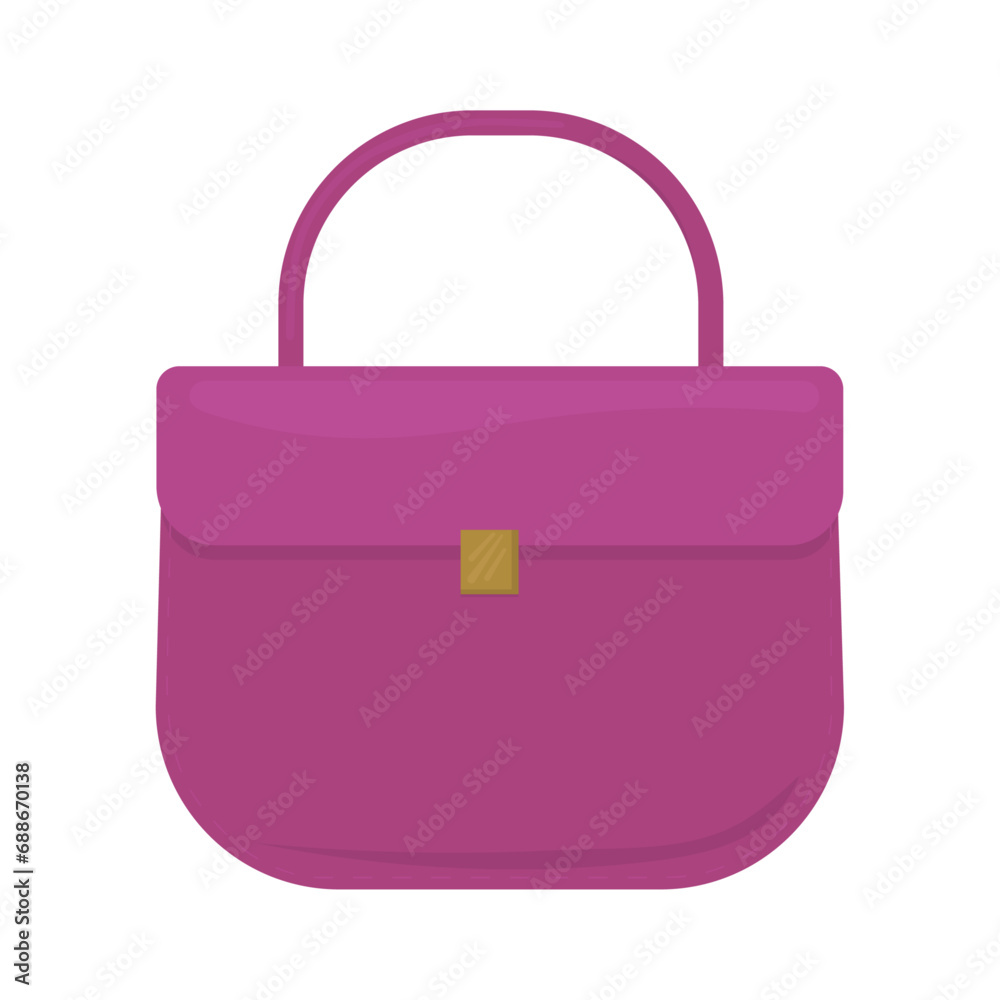 Pink handbag isolated on white. Vector illustration Pink handbag isolated on white. Vector illustration