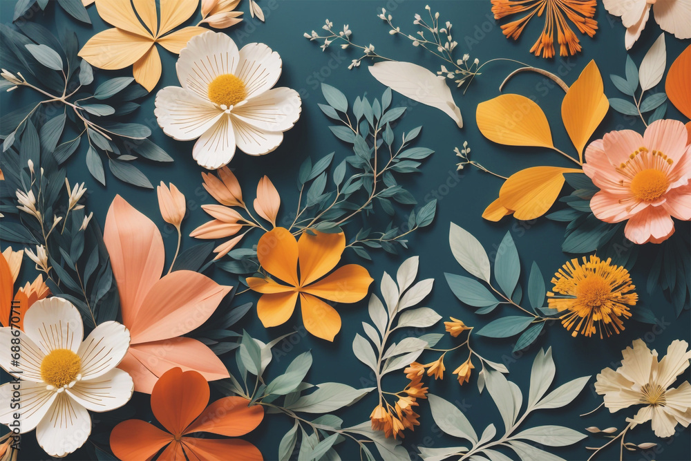 Design a background that fuses intricate botanical elements with well ...