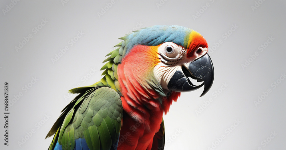 Fototapeta premium parrot on white background