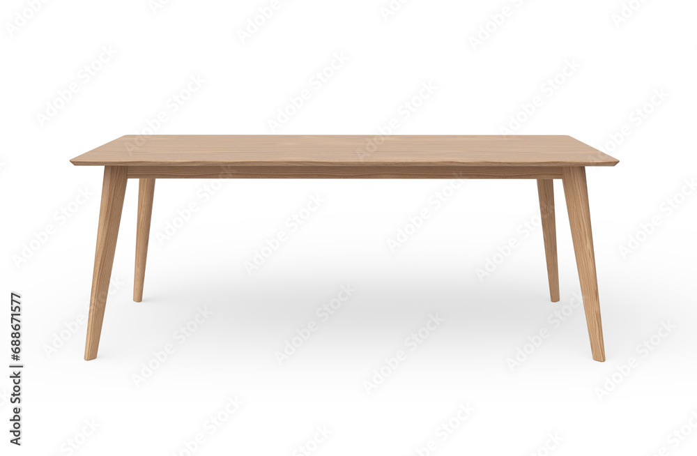 Wooden desk on white background.
Front view modern wooden table Wooden desk on white background.
Front view modern wooden table