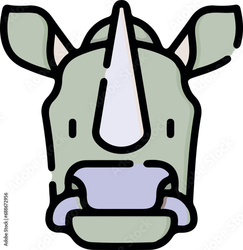 Vector illustration of animal faces with cute style.