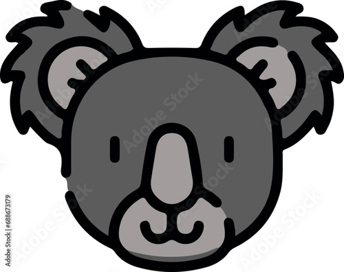 Vector illustration of animal faces with cute style.