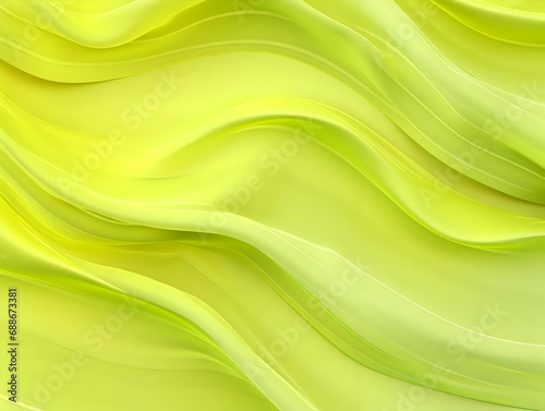 Yellow lime green abstract silk fabric background. Fabric with folds. High-resolution