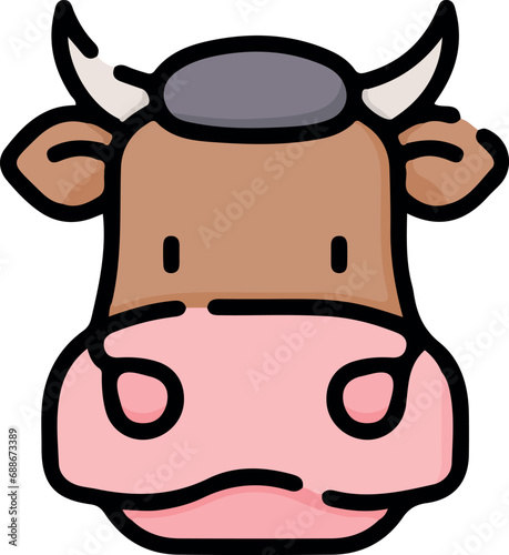 Vector illustration of animal faces with cute style.