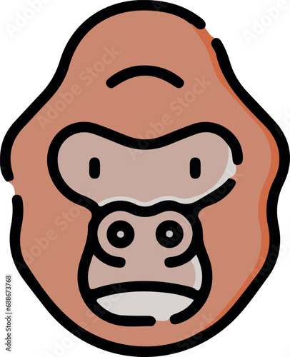 Vector illustration of animal faces with cute style.