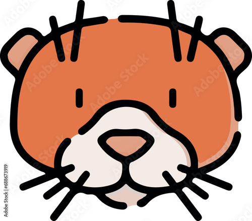 Vector illustration of animal faces with cute style.