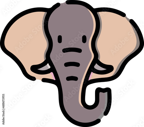 Vector illustration of animal faces with cute style.