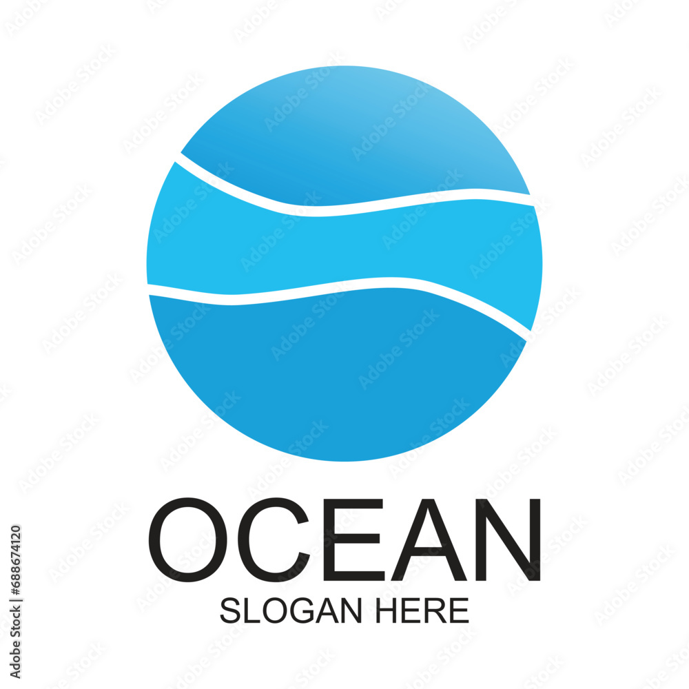 Ocean logo design simple concept Premium Vector Ocean logo design simple concept Premium Vector