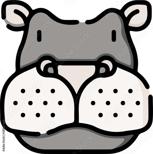 Vector illustration of animal faces with cute style.