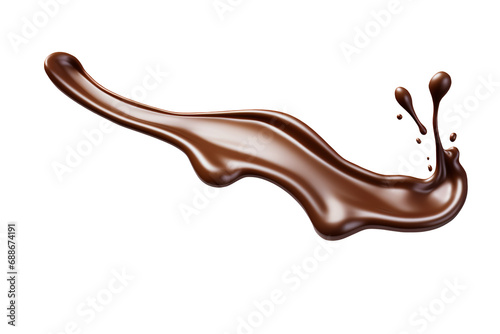 Chocolate milk splash isolated on transparency background, nutrition liquid fluid element flowing wave explode, dripping brown choco with drops