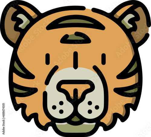 Vector illustration of animal faces with cute style.