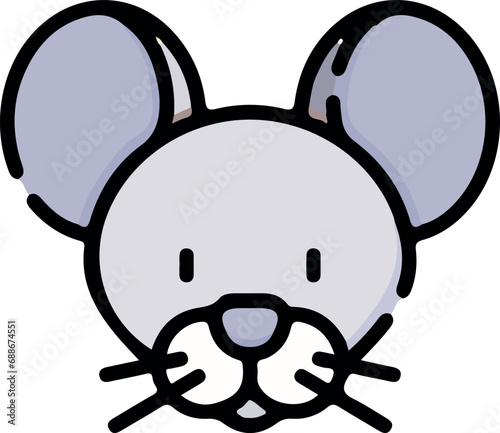 Vector illustration of animal faces with cute style.