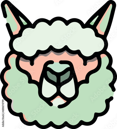 Vector illustration of animal faces with cute style.