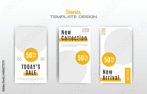 Set of modern social media story template . fashion story template