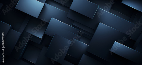 blue abstract geometric background wallpaper. A dark blue background with a lot of cubes photo