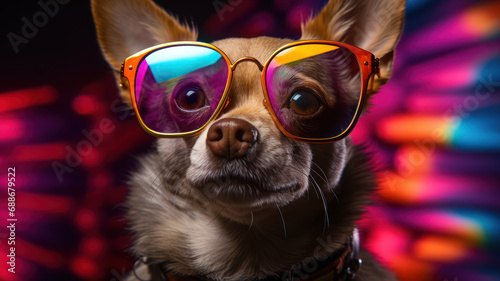 cute dog with sunglasses
