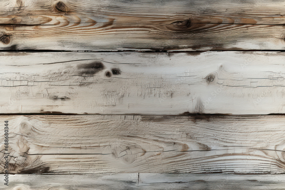 Naklejka premium Blank Grungy Driftwood Surface with Woodgrain Texture, AI generated