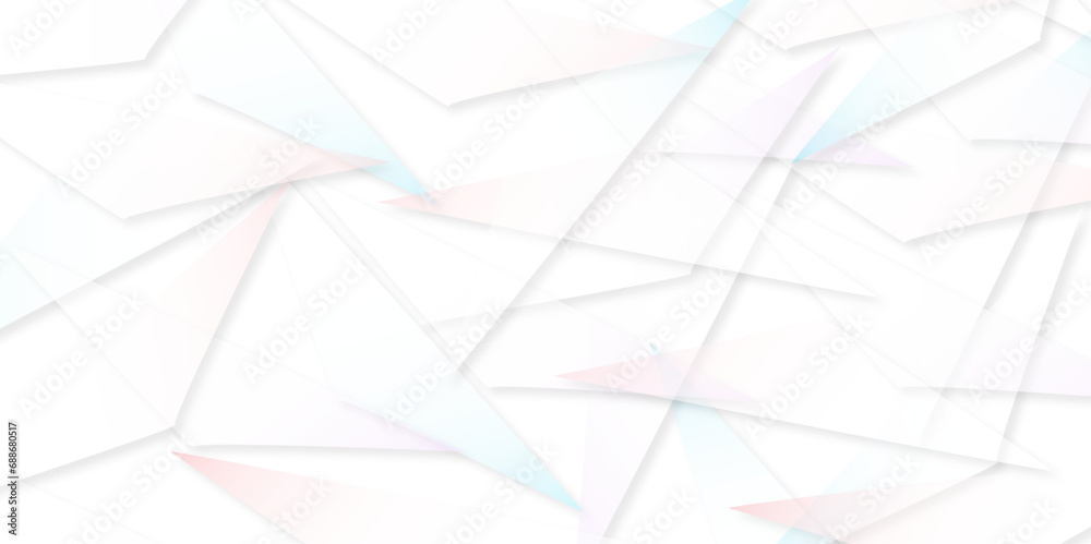 Abstract Minimal Geometric background with triangular bright light with soft shadows as pattern .White minimal line design.Abstract triangle lines shape modern blue and pink geometric banner . Abstract Minimal Geometric background with triangular bright light with soft shadows as pattern .White minimal line design.Abstract triangle lines shape modern blue and pink geometric banner .