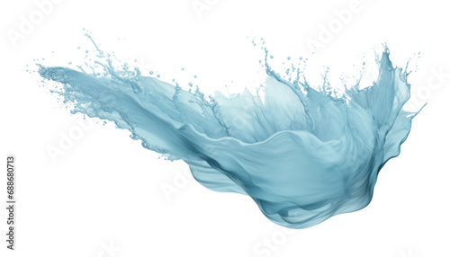 blue splashes isolated on transparent background cutout