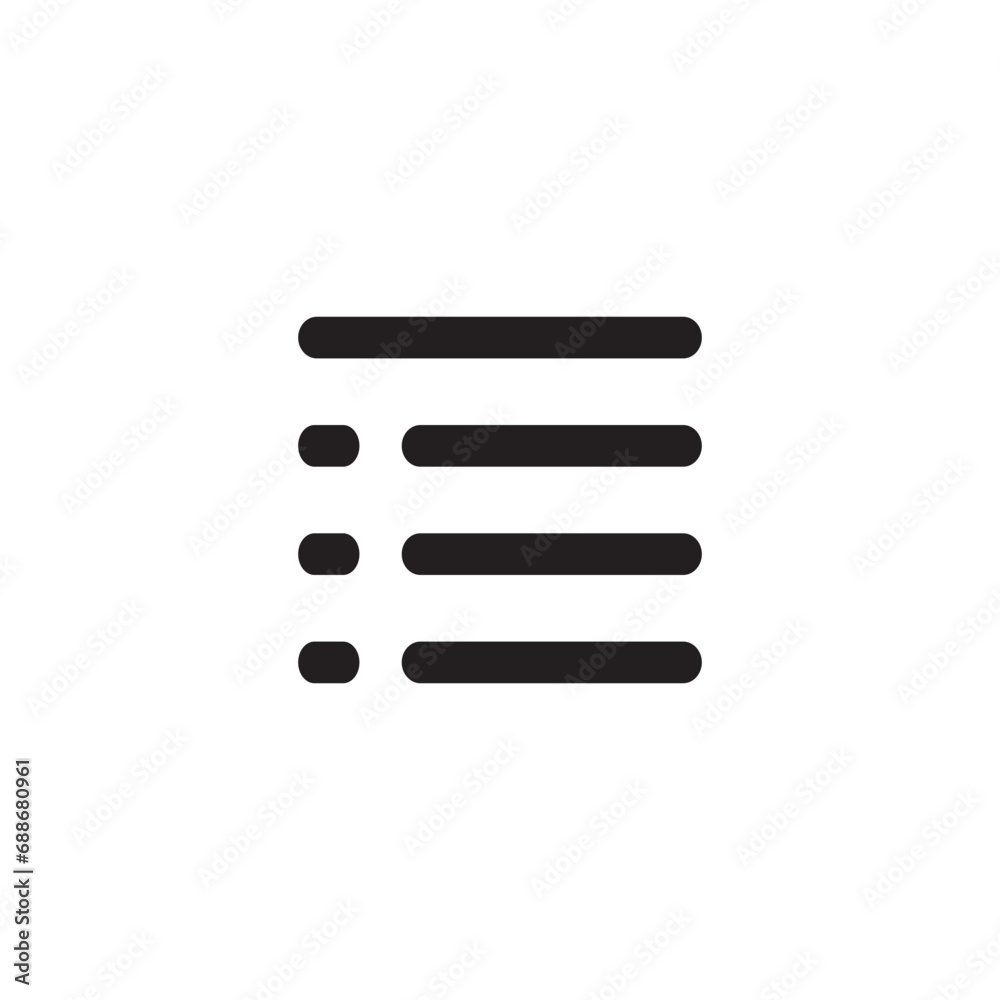 Menu bar vector icon